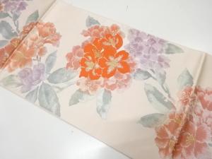 枝花模様織り出し　名古屋帯